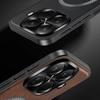 For Xiaomi 15T Magnetic Case PU TPU PC Phone Back Cover with Metal Lens Frame