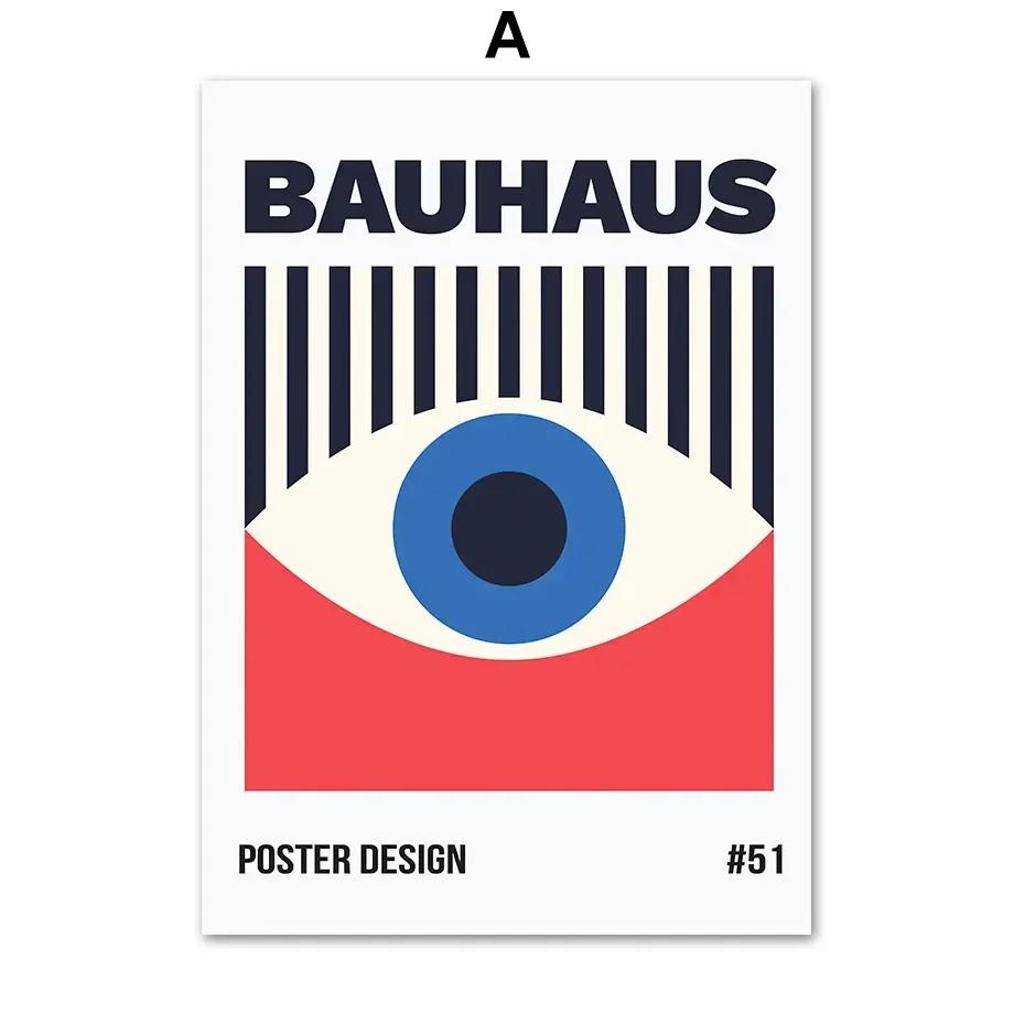 Bauhaus Abstract Geometric Line Colorful Wall Art Nordic PostersCanvas Painting  And Prints Wall Pictures For Living Room Decor