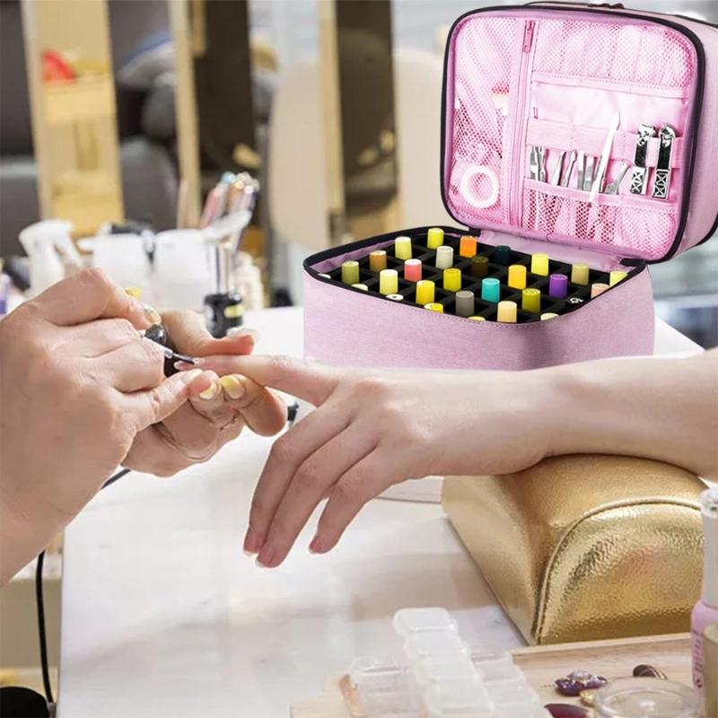Nagellack Aufbewahrungsbox Doppelschichtige Tragetasche Nagellack Tragbare Organizer Tasche Stoßdämpfung Nagelset Zubehör