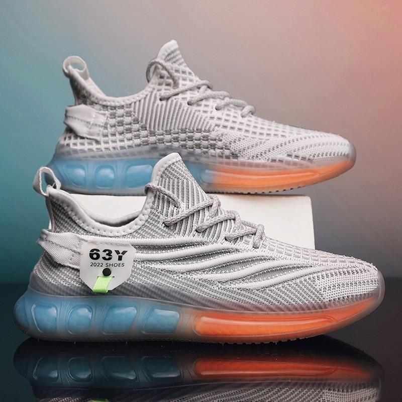 

Мужские новые кроссовки из рыбьей шелковой сетки, дышащие, с низким верхом, для бега, модные 44