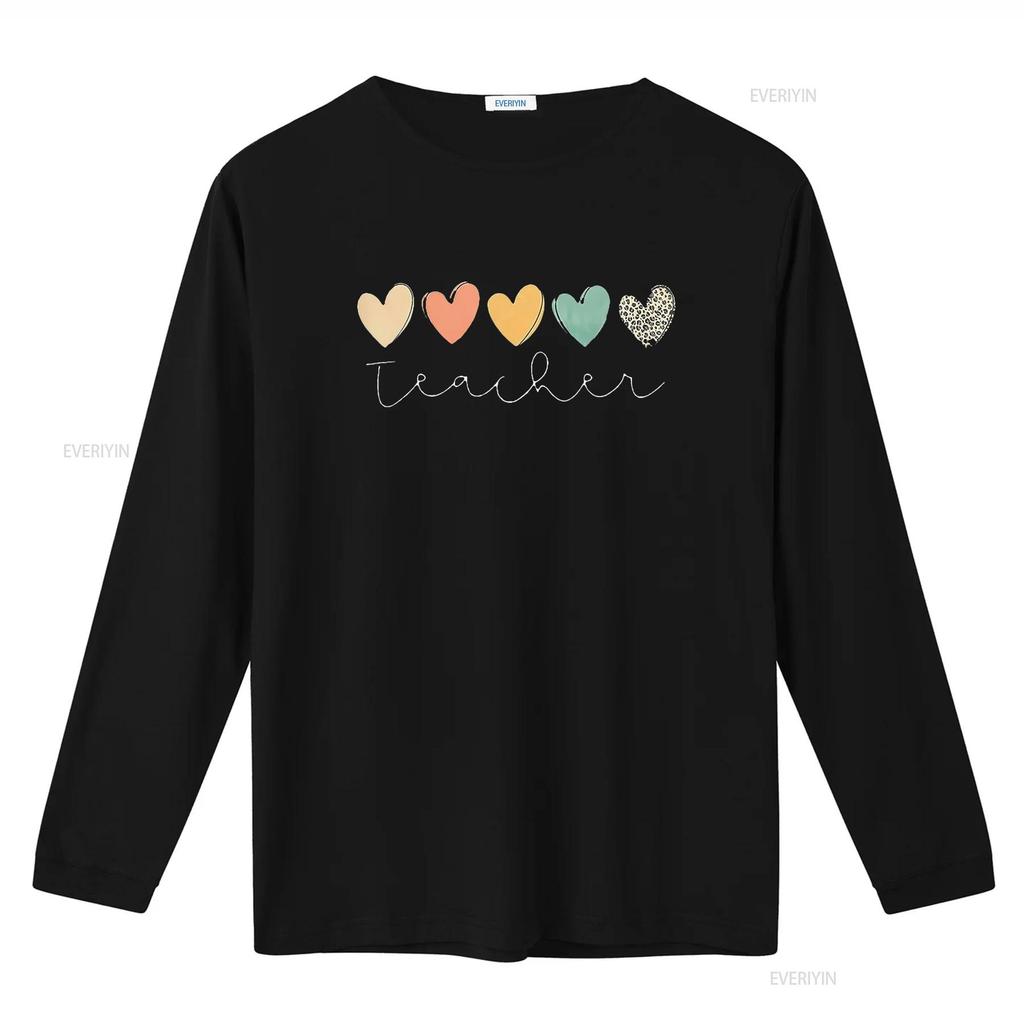 Teacher T Shirt Women Cute Hearts Teaching Boho  Casual Summer Tops vintage Washed Soft Comfortable Slightly streetwear