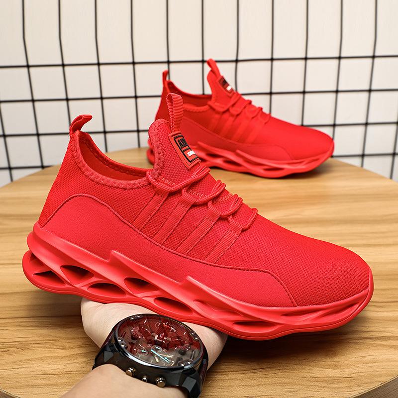 Neue atmungsaktive Freizeitschuhe aus Mesh Schnürschuhe Fly-Woven Sportschuhe Ultraleichte Freizeitschuhe