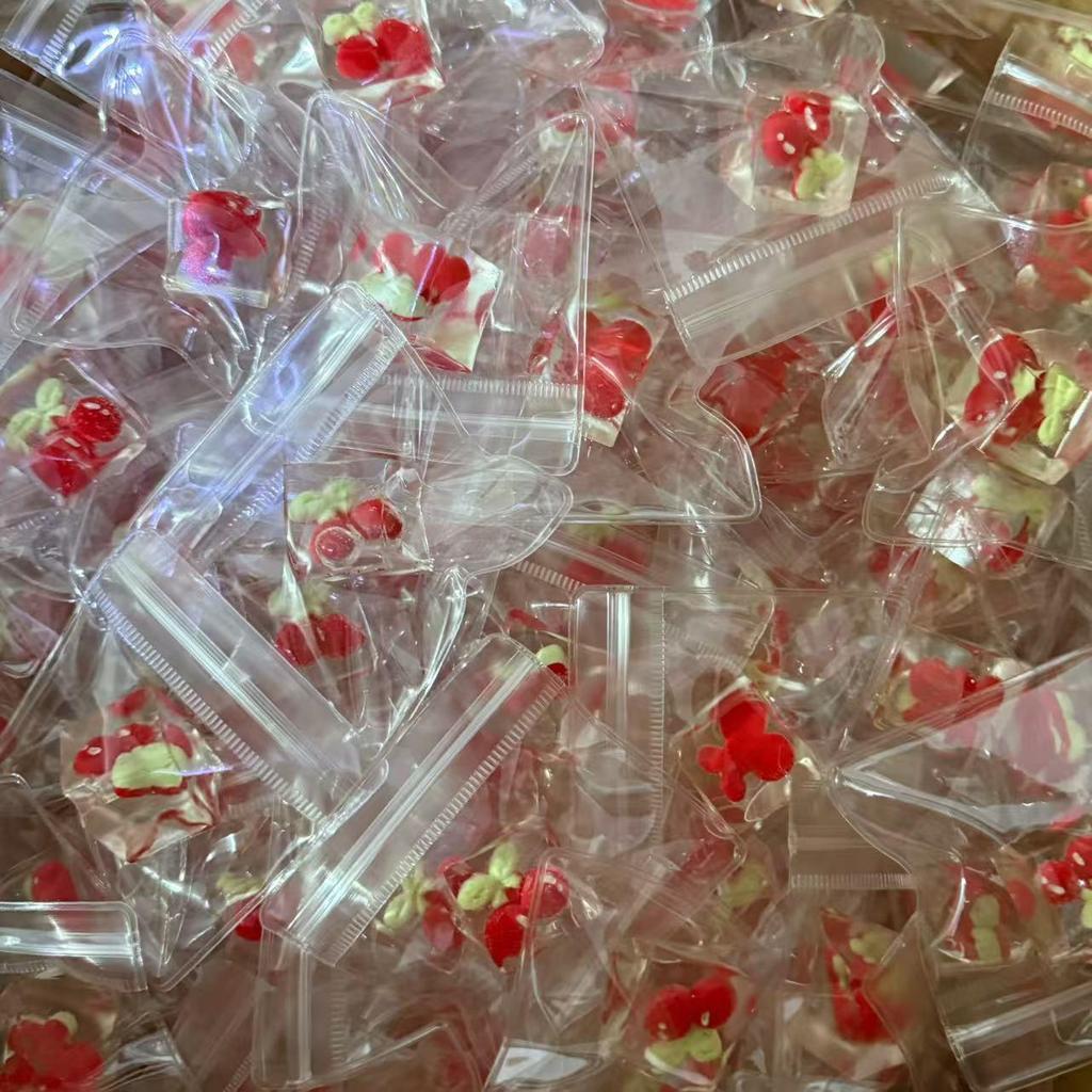 Lanyard Fruit Squishy Toy - TPR Ice Cube Decompression Bookbag Pendant