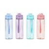 Water bottle new bounce cover plastic cup portable outdoor sports space cup PET portable strap lock straw cup