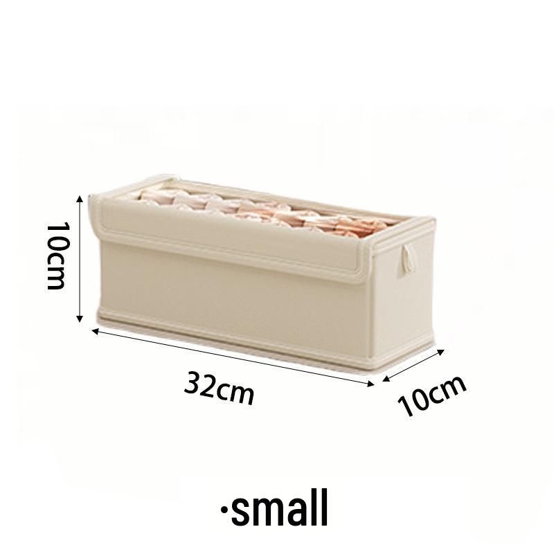 Cotton Linen Wardrobe Organizer Box with Mesh Visibility