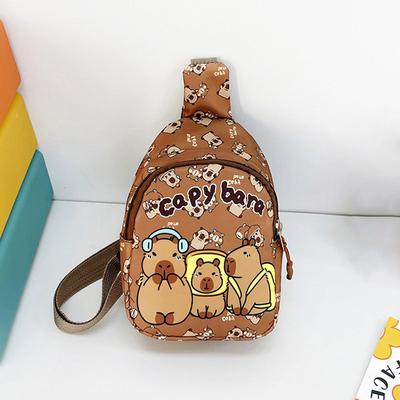 Cartoon Capybara Shoulder Bag Cute Children Messenger Bag Kawaii  Capybara Chest Bag Multifunctional Storage Bag Gifts