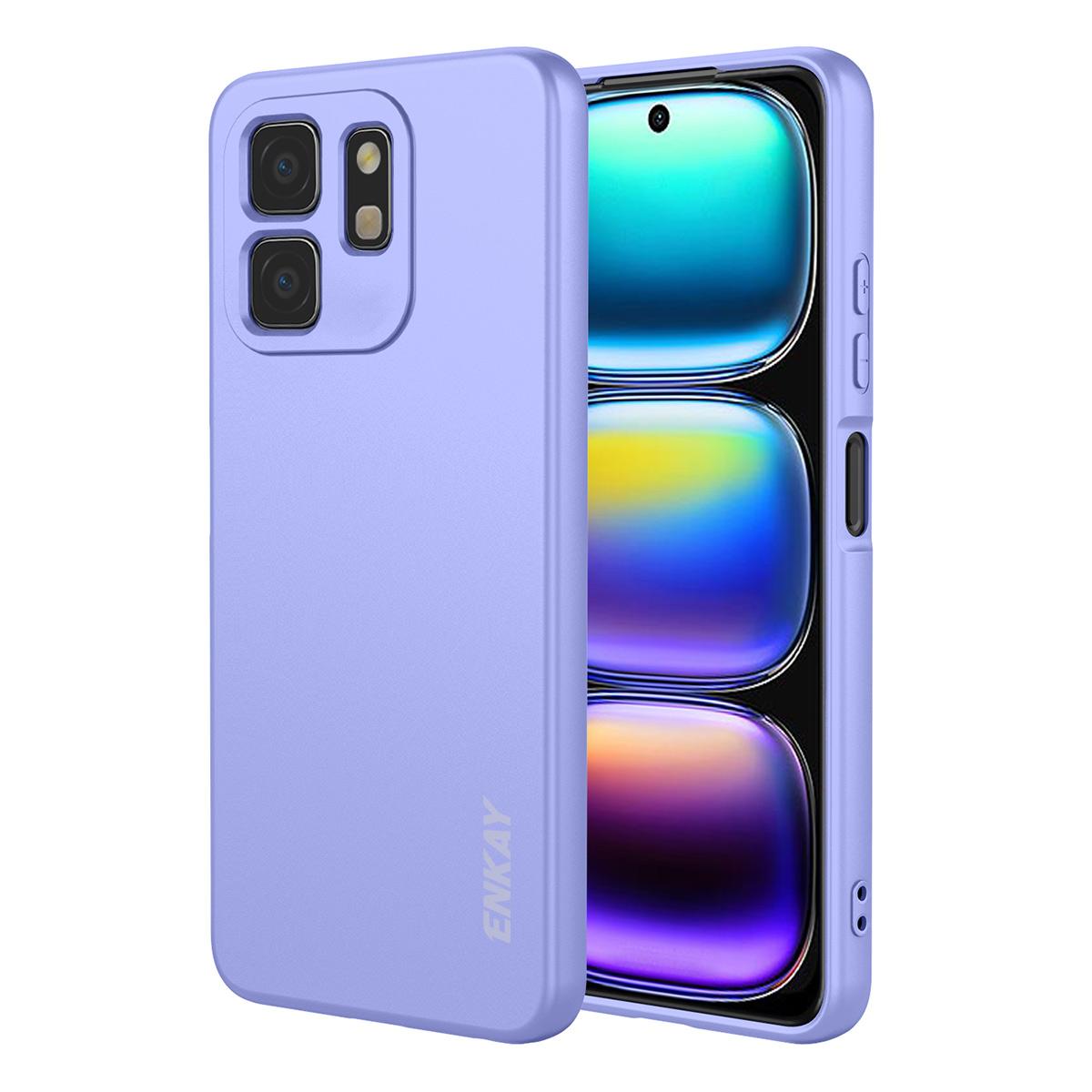 

For Infinix Smart 9 4G/Infinix Smart 9 HD 4G/Infinix Hot 50i 4G Silicone Case ENKAY HAT PRINCE Straight Edge Cell Phone Back Cover Purple