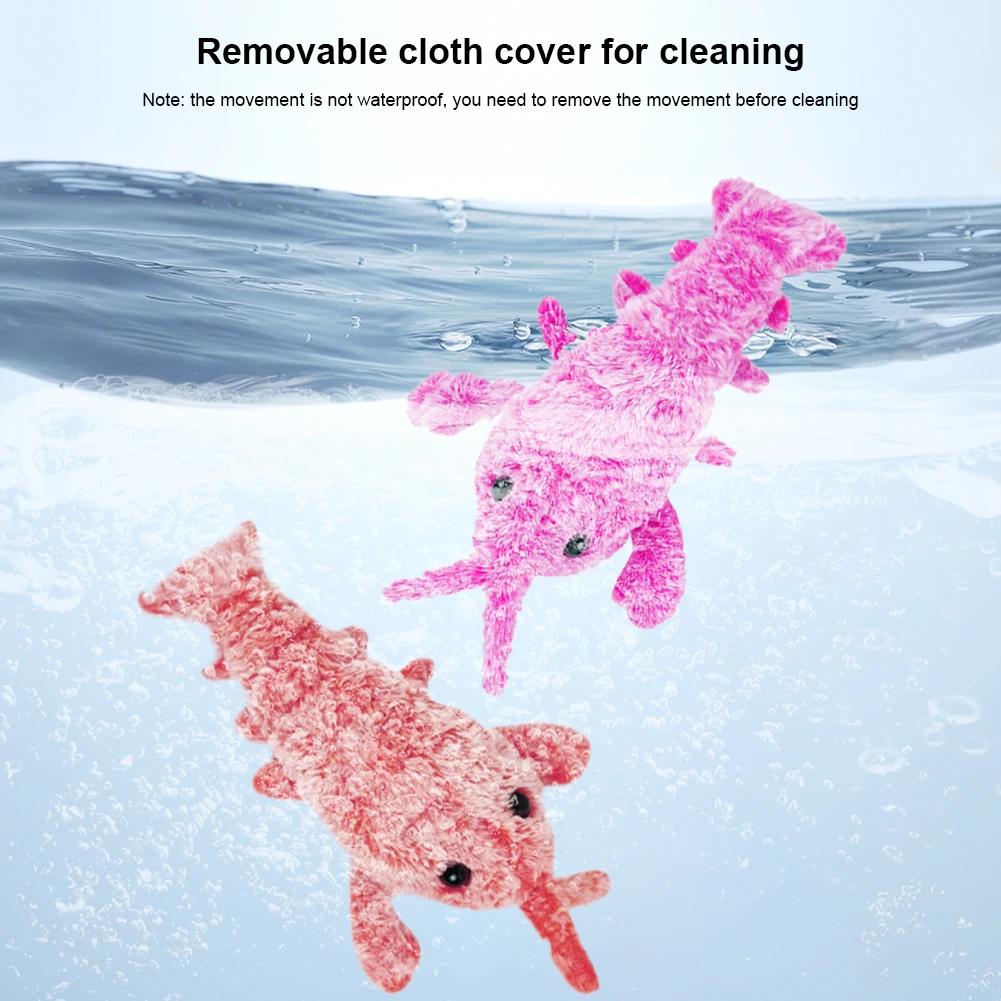 USB Charging Simulation Lobster Pet Toy Cute Plush Lobster Cat Toy Washable Electric Dancing Lobster Toy for Cats Toys