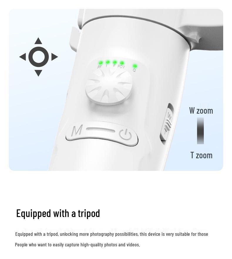 Three-Axis Handheld Gimbal for Smartphones with Face Tracking and Anti-Shake for Live Streaming and Photography