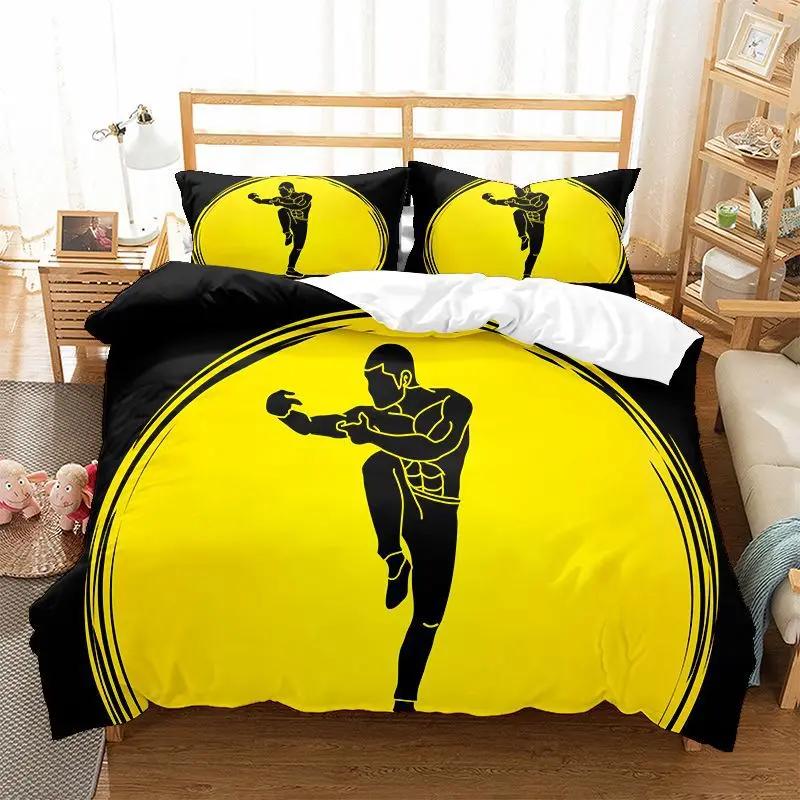 Comforter Luxury Kungfu Design Yin And Yang Bedding Set Chinese Martial Art Boys Full King Size Sports Comforter Set