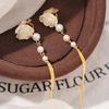 Gold Plated Zircon Bow Pearl Ear Clip, No Piercing Required; Elegant High-End Jewelry for Women.