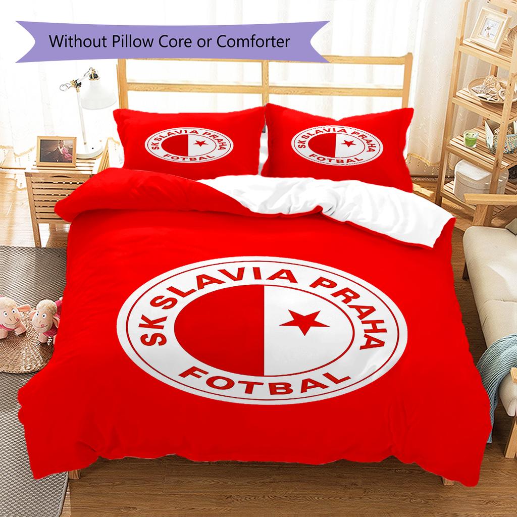 SK Prague Slavia Pattern Bedding,Quilt Set Quilt Cover Pillowcase Home Birthday Gift (1 * Duvet Cover + 2 * Pillowcase, Without Core)