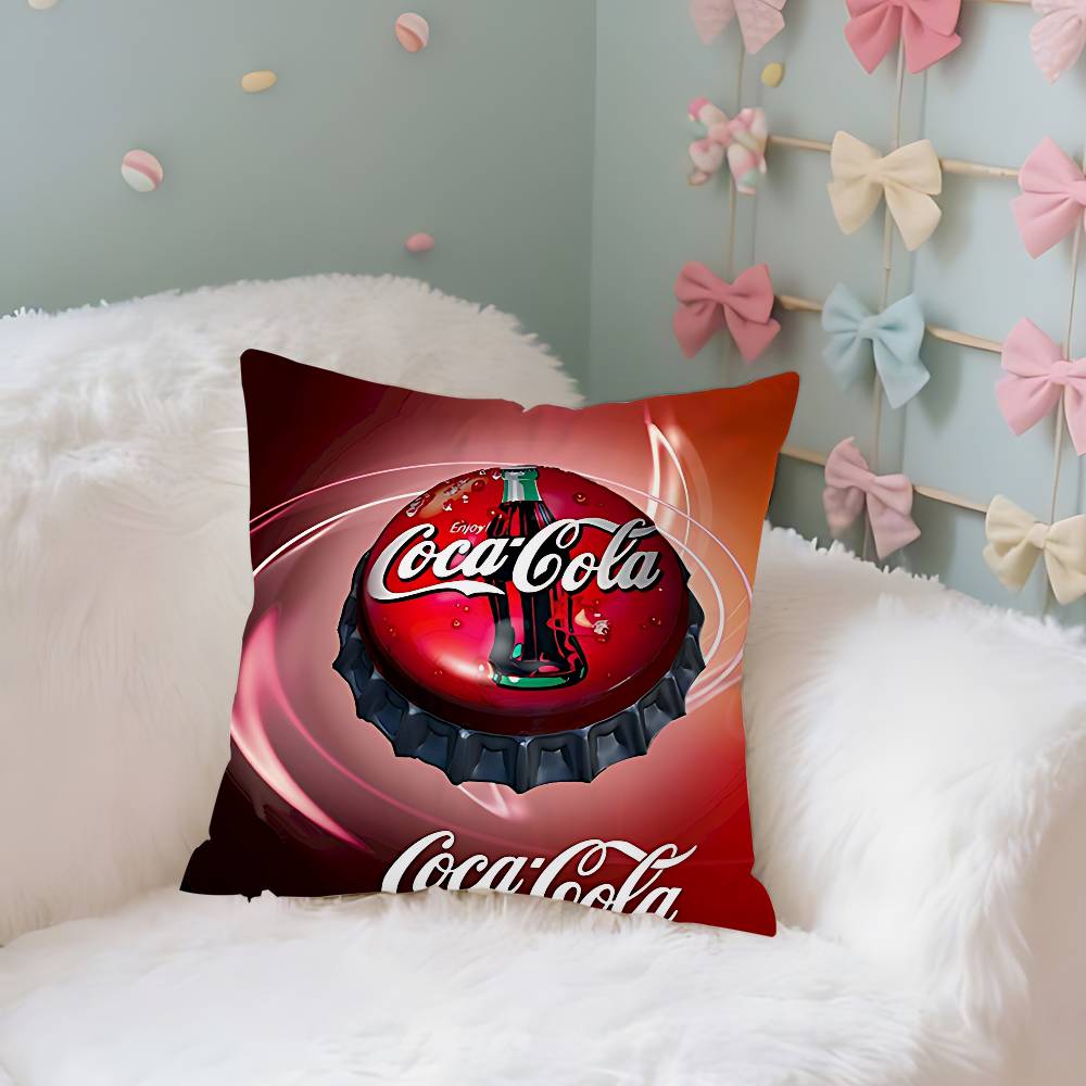 C-C-Mode Cola-Kasten Plüschstoff Weiche Kissenhülle Beidseitiger Druck Kissenbezug Haushaltsgeschenke