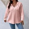 Women's Plus Size Fashion Casual Solid Color Hooded Sweatshirt With Long Sleeves And Drawstring Pullover Top