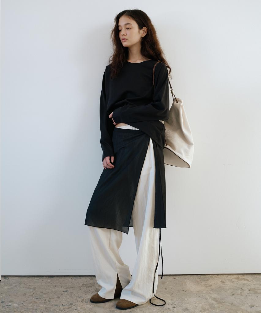 Yulago Sheer Layered Wrap Skirt