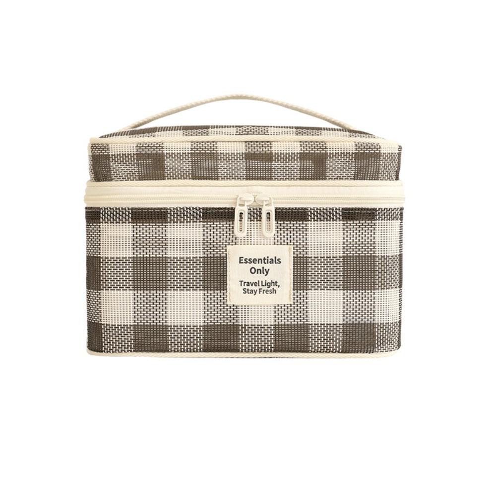 Lightweight Mesh Makeup Bag Zipper Large Capacity Transparent Mesh Cosmetic Bag Handheld Square Toiletry Storage Bag