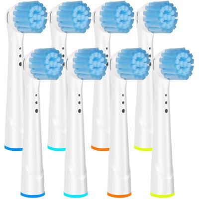 8 Stück Aufsteckbürstenköpfe für empfindliche Zahnbürsten von Oral B, Ersatz-Zahnbürstenköpfe, kompatibel mit der elektrischen Zahnbürste von Oral B und Braun