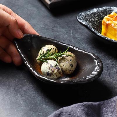 4-inch Oyster Ceramic Bowl Sauce Seasoning Dish Steamed Oyster Small Dish Household Small Bowl Kitchen Irregular Tableware