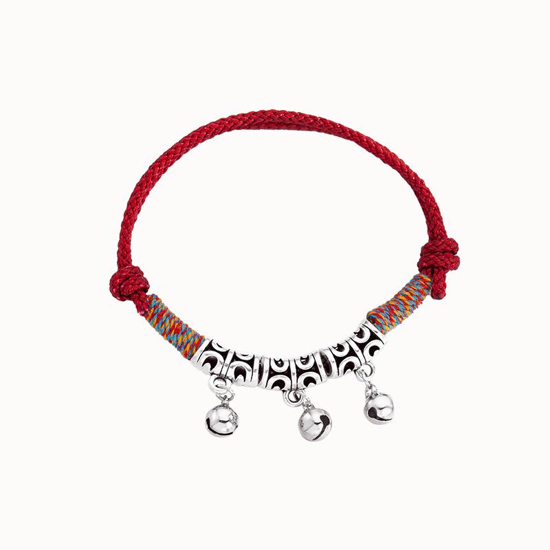 Minsheng Red Rope Tibetan-Style Bell Bracelet: Handcrafted, Hand-Rubbed Cotton, Xiaohongshu-Inspired Gift