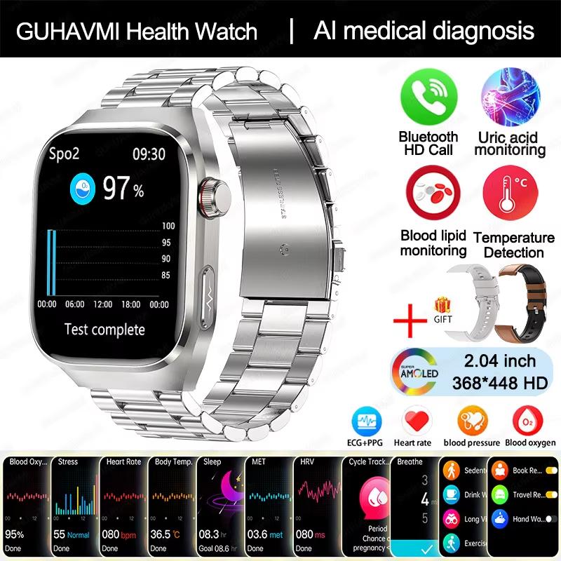 2025 New ECG Smart Watch Women BT Call Heart Rate Blood Lipids Health Monit Watches AI Voice 650mAh Sports Smartwatch
