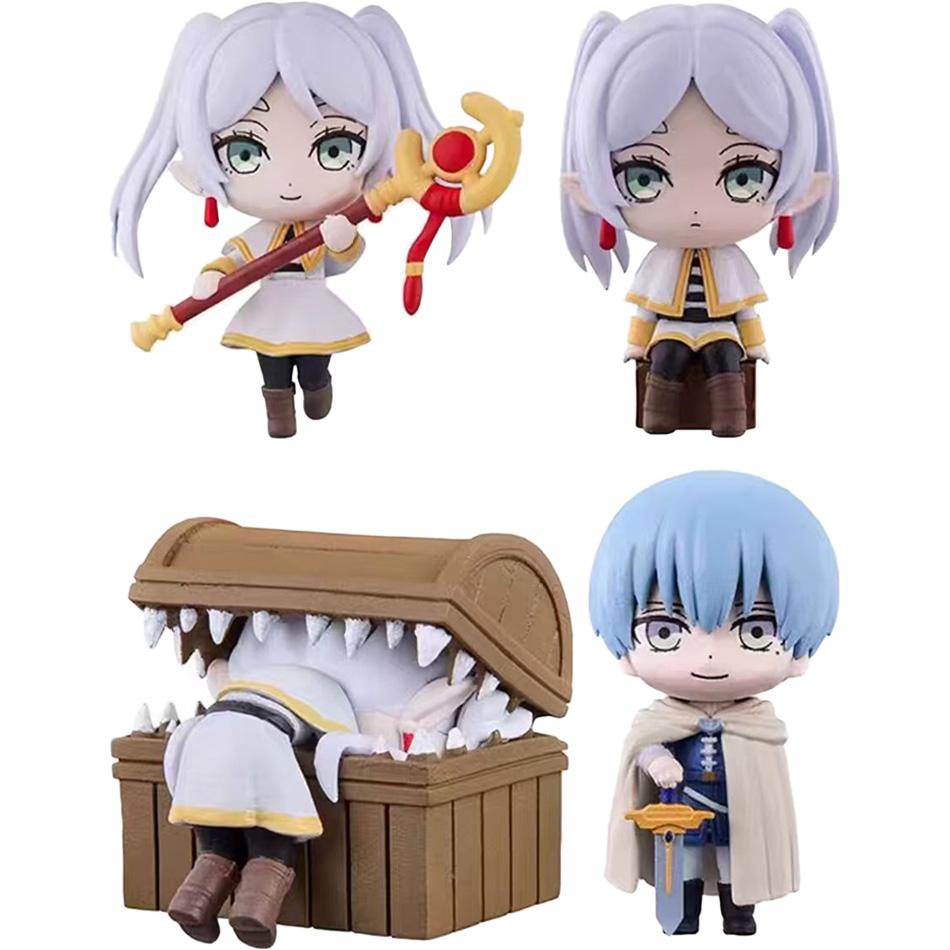 8-10Cm Frieren: Beyond Journey'S End Anime Figure Sitting Fern Action Figures Frieren Noodle Stopper Figure Collection Model Toy