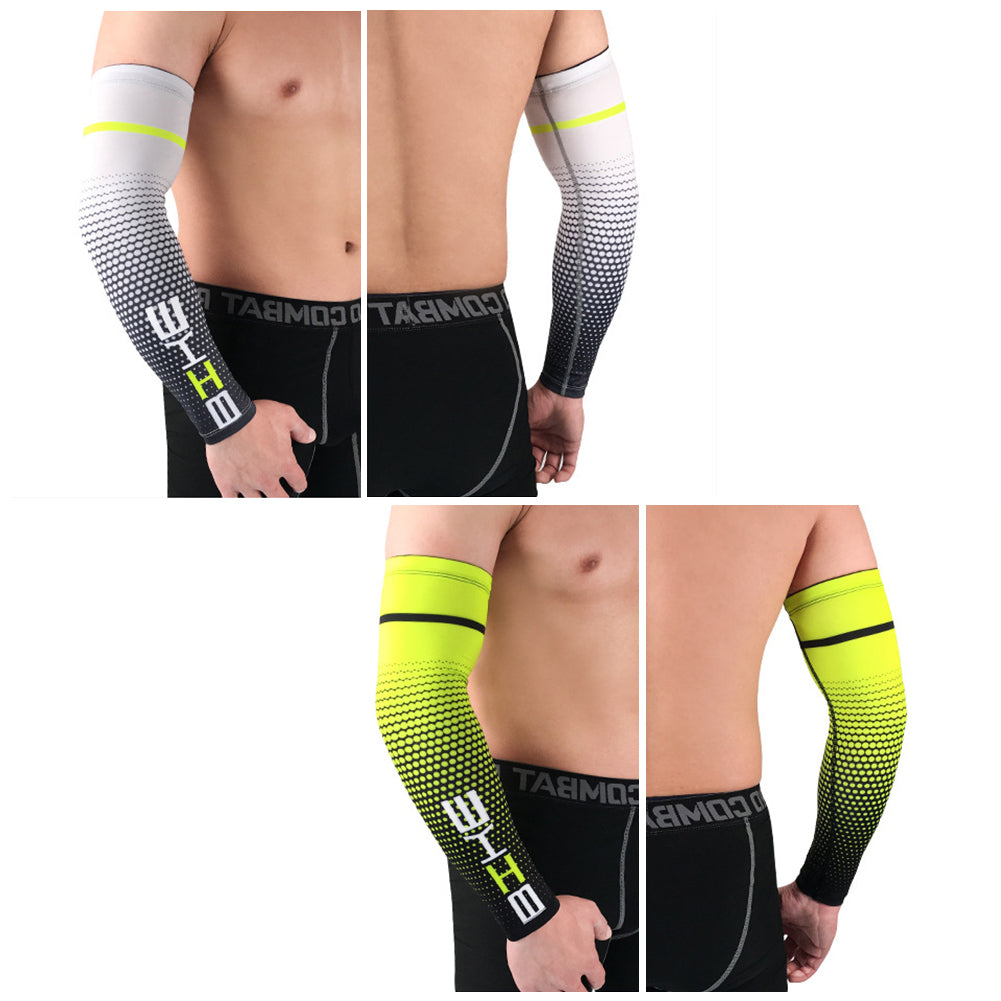 1Pc Breathable Quick Dry UV Protection Running Arm Sleeves Basketball Elbow Pad Fitness Armguards Sports Cycling Arm Warmers