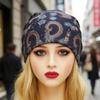 Cashew Print Bonnet Scarf Hat Face Mask Conversion Technology Breathable Fabric Design for Active Street Lifestyles