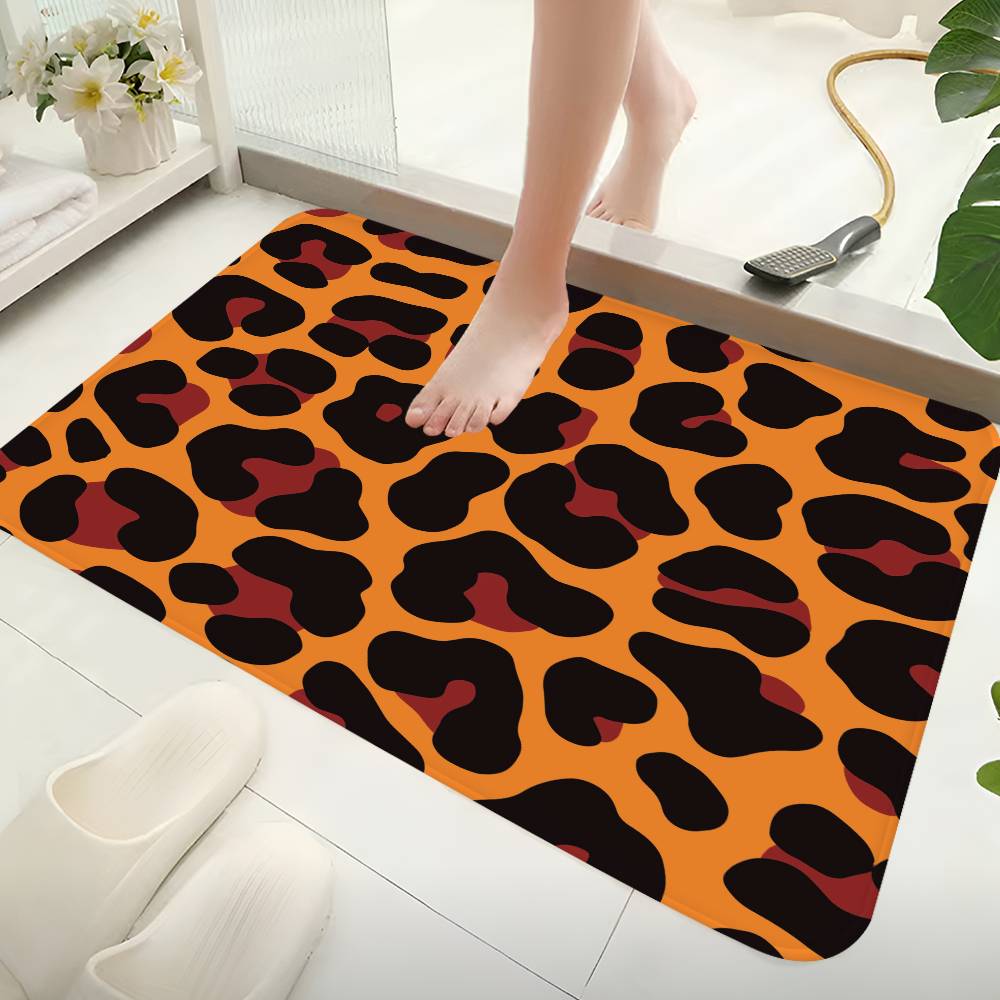 Anime Leopard Print Kitchen Mat Kids Room Bedroom Decoration Balcony Anti-Slip Doormat Living Room Alfombra