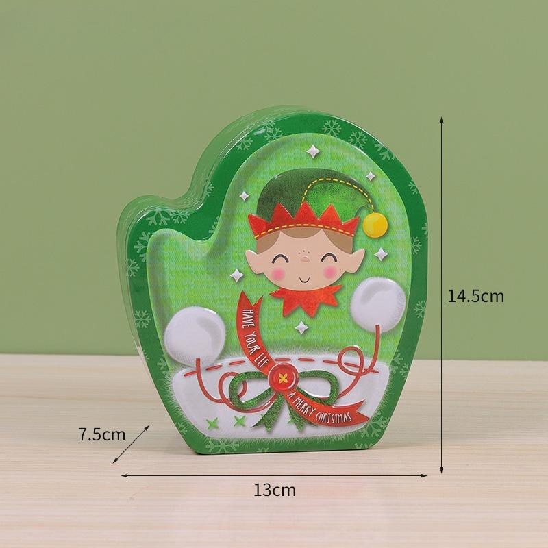 Christmas Cute Candy Box Santa Claus Elk Snowman Storage Jar Gift Packaging Personalized Christmas Hat Iron Box