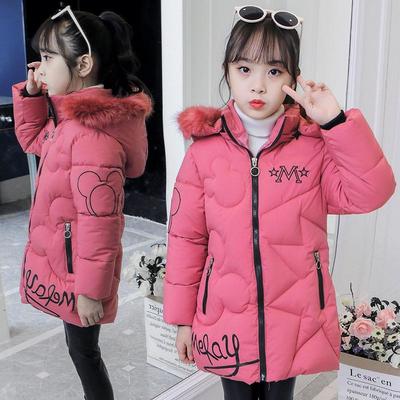 2023 Mädchen Mittellanger Winter Baumwollmantel: Verdickte, Warme, Baby-Oberbekleidung Jacke