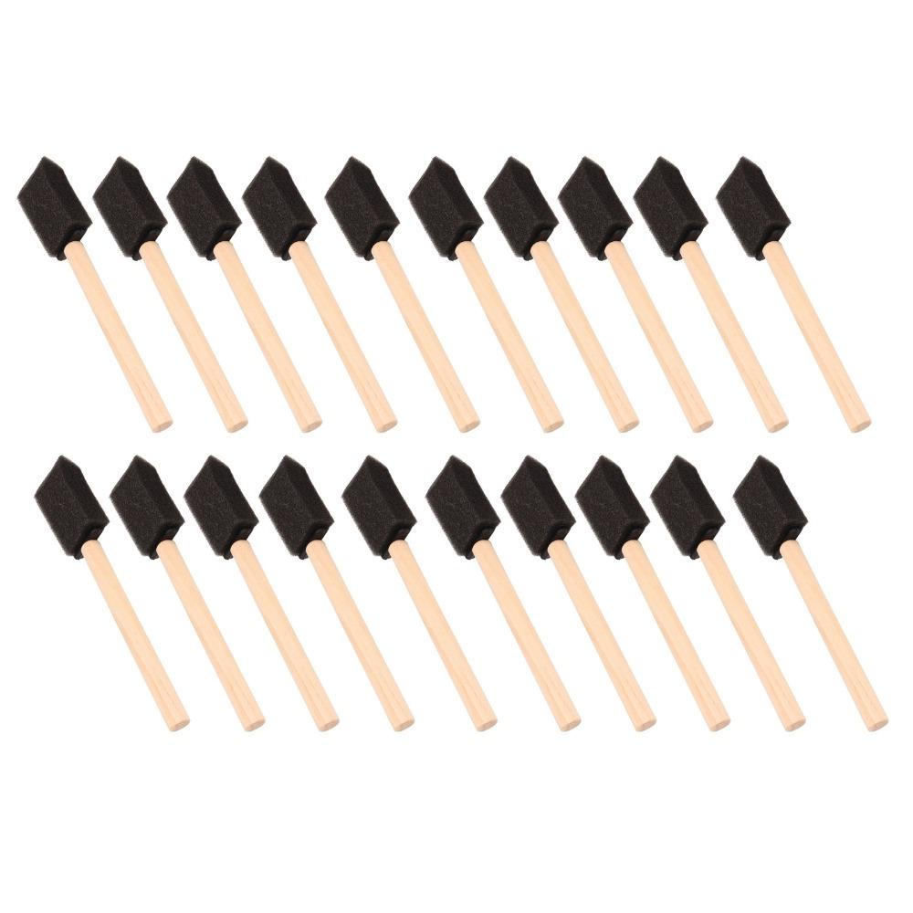 20Pcs Length 15cm Foam Paint Brush Wood Paint Sponge Brush Durable Sponge Painting Set for Acrylics