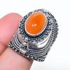 Natürlicher Karneol Edelstein Handgefertigt 925 Sterling Silber Schmuck Ringgröße 9 AR-17217