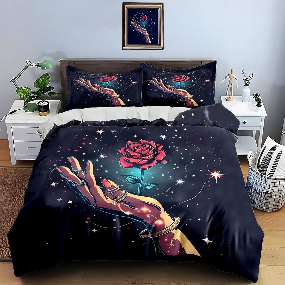 Magical rose hand. Bedding Duvet cover sets Duvet covers Pillowcases gifts (1 * Duvet Cover 2 * Pillowcases, without duvet insert)