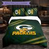 Green Bay Packers Pattern Microfiber 3Pcs Bedding Set Decor Duvet Cover Set For Bedroom Home Use