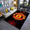 Sports Area Rug, Manchester United FC Crest Red Devil Logo Poster, Fan Cave Decor, Non-Slip Mat
