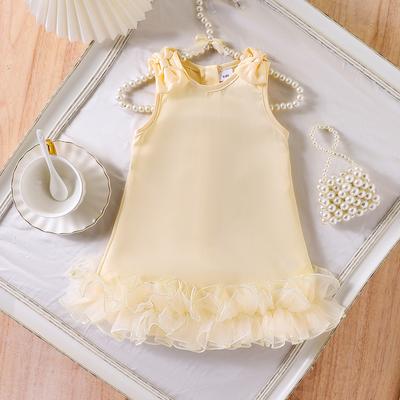6M-3Y Children's Clothing Girls Baby Dresses Beige Dresses Summer Dresses