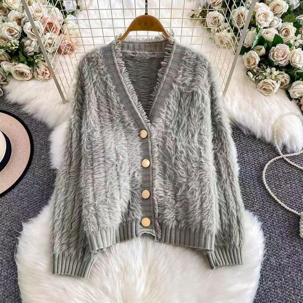 Turtleneck Sweater Women Loose Short Sweater Cardigan Long Sleeve Single Breasted Jacket High-end Temperament Coats Winter Women Sweaters