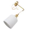 Wall Sconce Gold Brass Dimmable Bulb Frosted Finish Ceramic Lampshade Wall Light Fixture for Bedroom