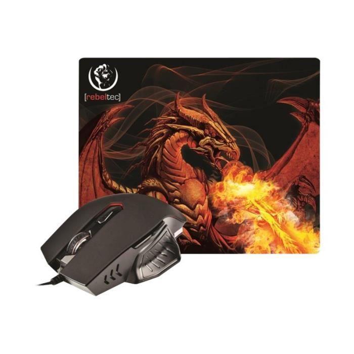 Rebeltec Red Dragon Souris optique 6 boutons filaire USB