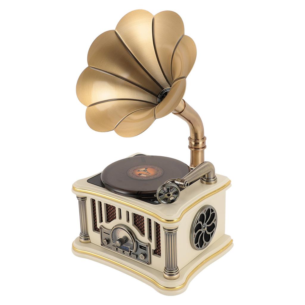 Vintage Gramophone Speaker 2000mAh Input Retro CD Player Radio Speaker