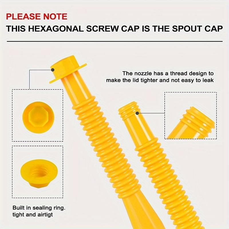Three piece set of gasoline tank nozzle assembly - hexagonal nut plug anti slip nut nozzle protective cover urea tank thread
