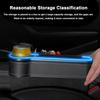 Car Seat Organizer Front Seat Auto Console Side Car Organizer With Partition Design Double USB Ports Microfiber Leather Car Gap