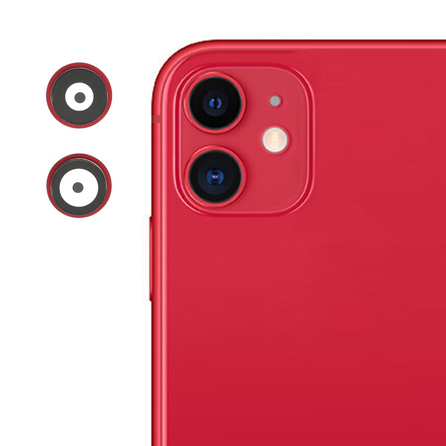 

OEM Camera Lens Screen Ring Cover with Glass Lens Film for iPhone 11 6.1 inch Red