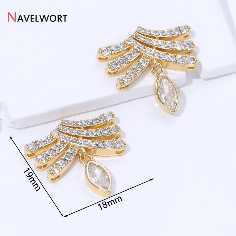 

14K Gold Plated Brass Metal Connector For Jewelry Making Inlaid Zircon Beads Separator For Bracelet Necklace Making Accessories 1 piece