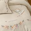 Light Luxury High-End Bed, Cotton Cotton And Linen Embroidered Quilt Cover, Pure Cotton Quilt Cover, Bed Sheet, Mattress, Bedding 4