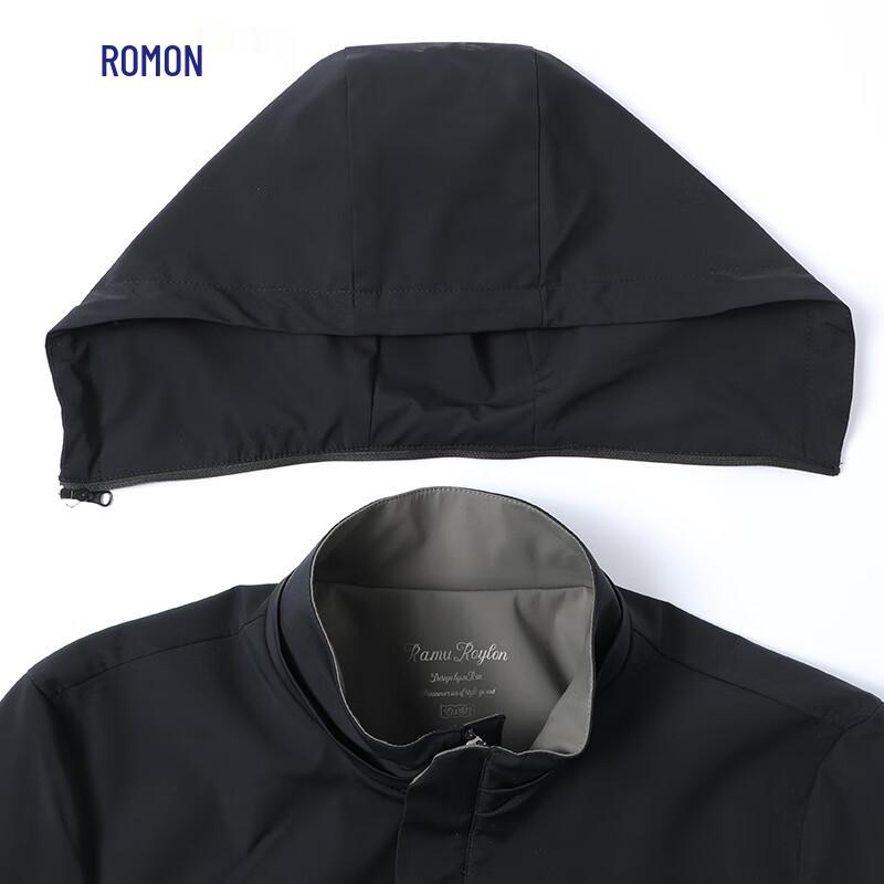 ROMON Men's Hooded Business Casual Jacket