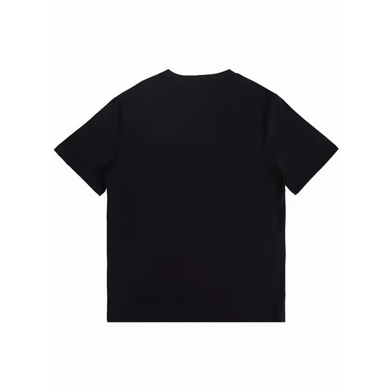 Womens Black White Sunflower Print Tee Round Neck Short Sleeve Relaxed Fit Durable Hot Transfer Floral All-Season Machine Washable Versatile Casual