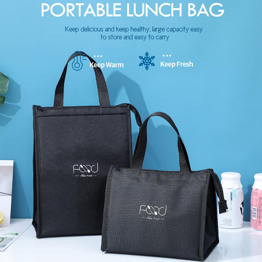 Travel Hand Zip Office Thermal Insulated Handbags Lunch Bags Cooler Bags Picnic Bag Food Tote