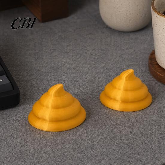 Spiral Layer Design 3D Printed Golden Poop Rotating Figurine, Luck Fortune Desk Decor, Funny Car Easy Clean Ornament Accessory with Turnable
