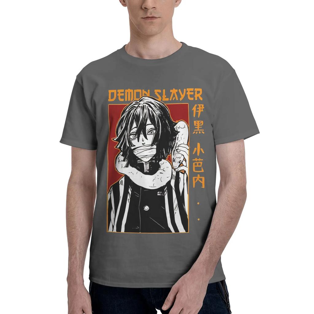Anime Demon Slayer Obanai Iguru Unisex Tshirt Clothes Casual Tee Shirt Short Sleeve Fugees Pure Cotton